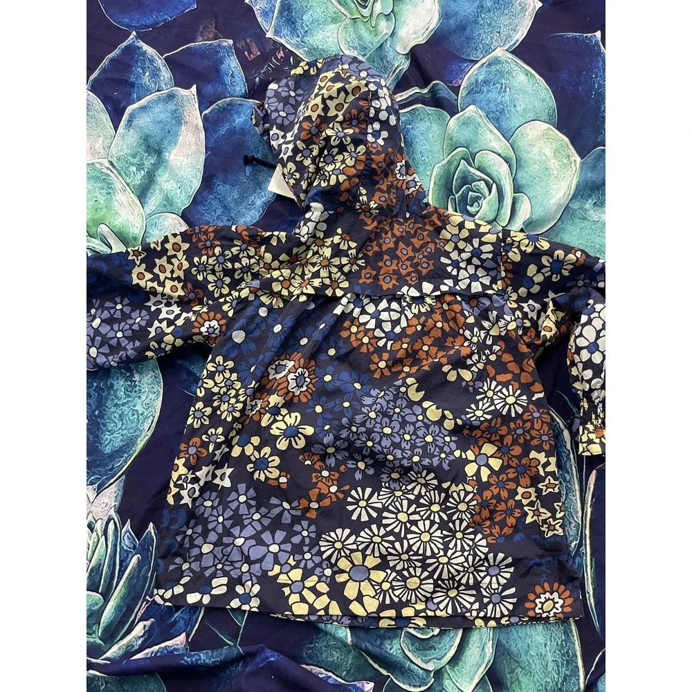 Sea‎ New York Kids Floral Patchwork Windbreaker Hooded Half Zip Jacket 7-9Y H60